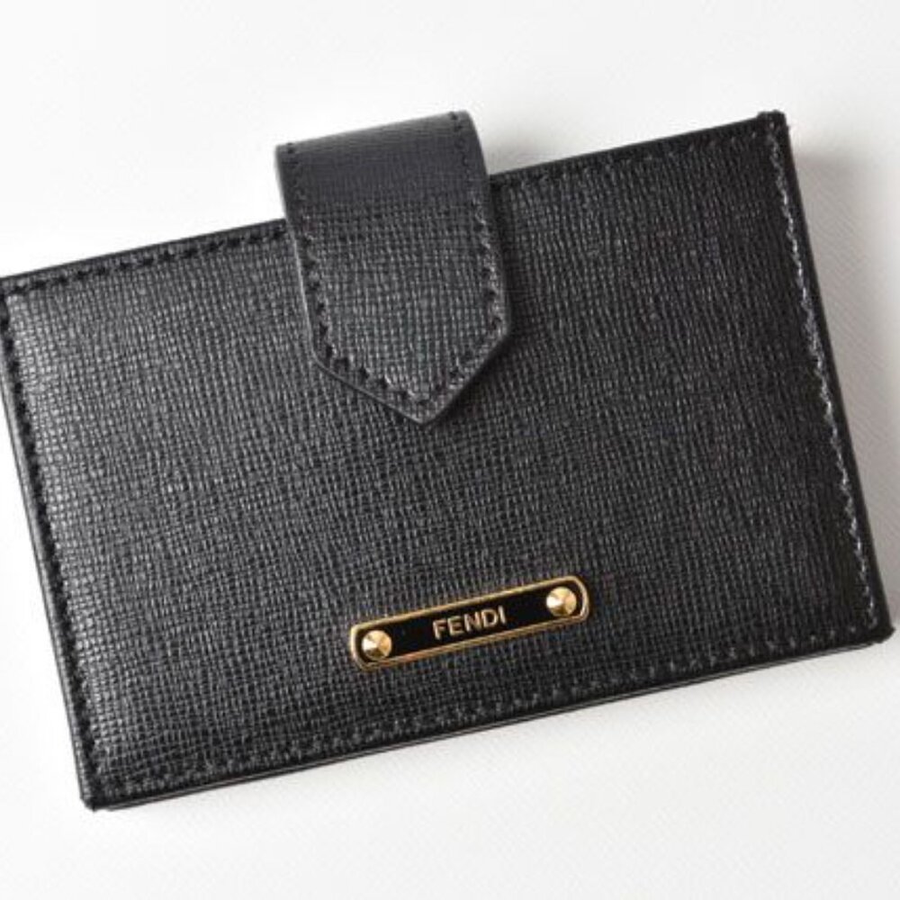 Fendi Card Case Business Holder Leather Black - Picture 9 of 9